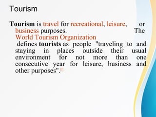 Understanding Tourism 2nd Chapter Tourism and Travel Service | PPT