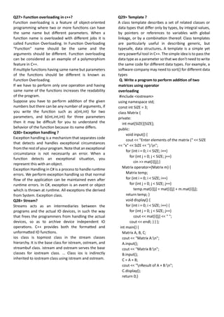 Comprehensive Guide to Core C++ Concepts and Programming Techniques | PDF