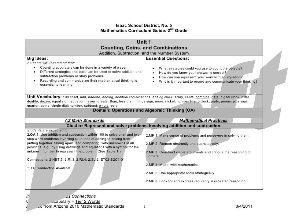 Second Grade Curriculum Guides