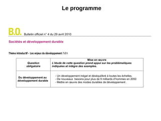 Le programme 