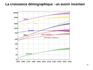 23 
La croissance démographique : un avenir incertain 
 