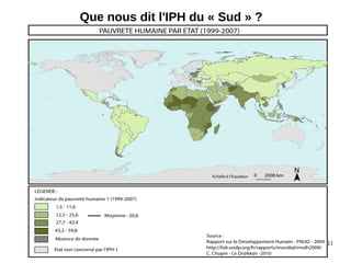 11
Que nous dit l'IPH du « Sud » ?
 