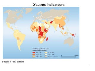 12
D'autres indicateurs
L'accès à l'eau potable
 