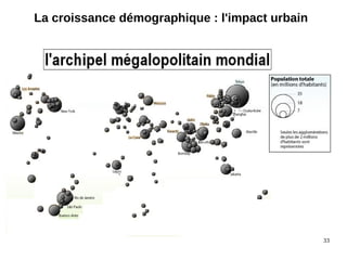 33
La croissance démographique : l'impact urbain
 