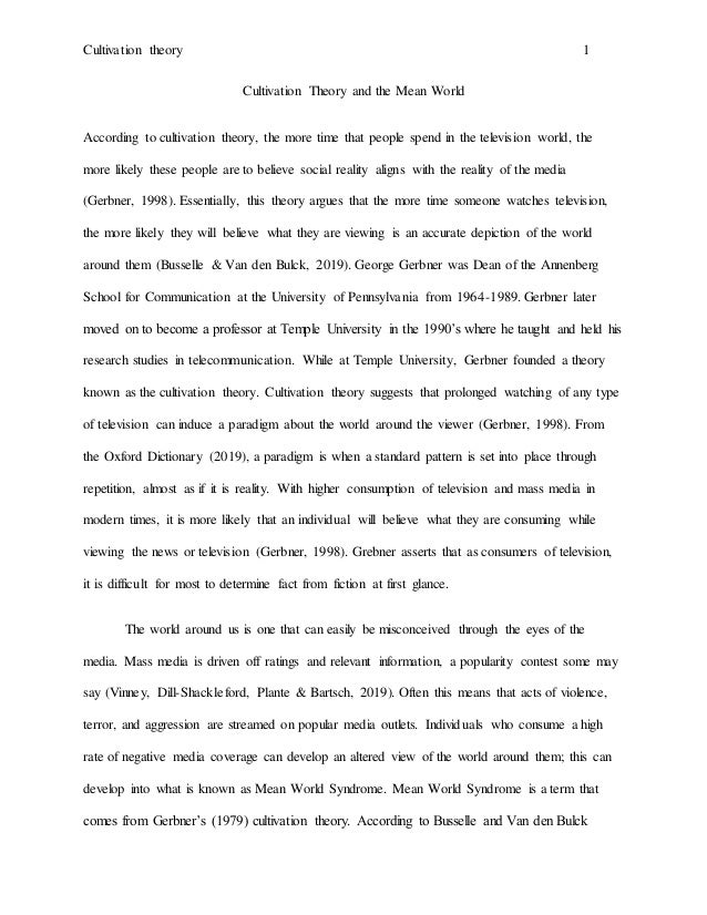 cultivation theory essay