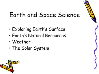 Earth and Space ScienceExploring Earth’s SurfaceEarth’s Natural ResourcesWeatherThe Solar System