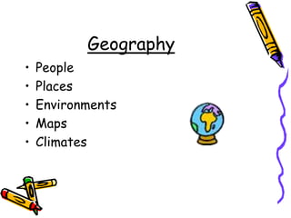 GeographyPeoplePlacesEnvironmentsMapsClimates