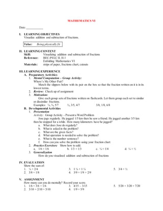 2nd grading mathematics grade vi