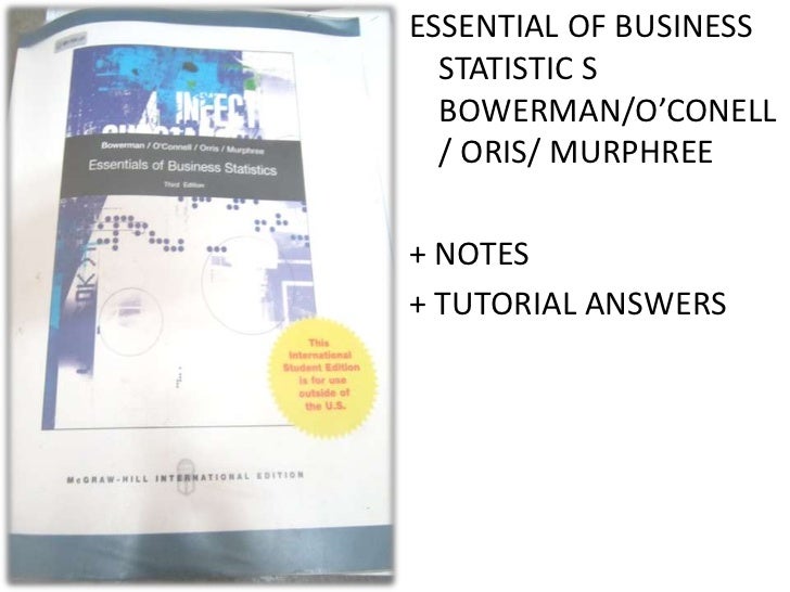 Essentials of business statistics pdf