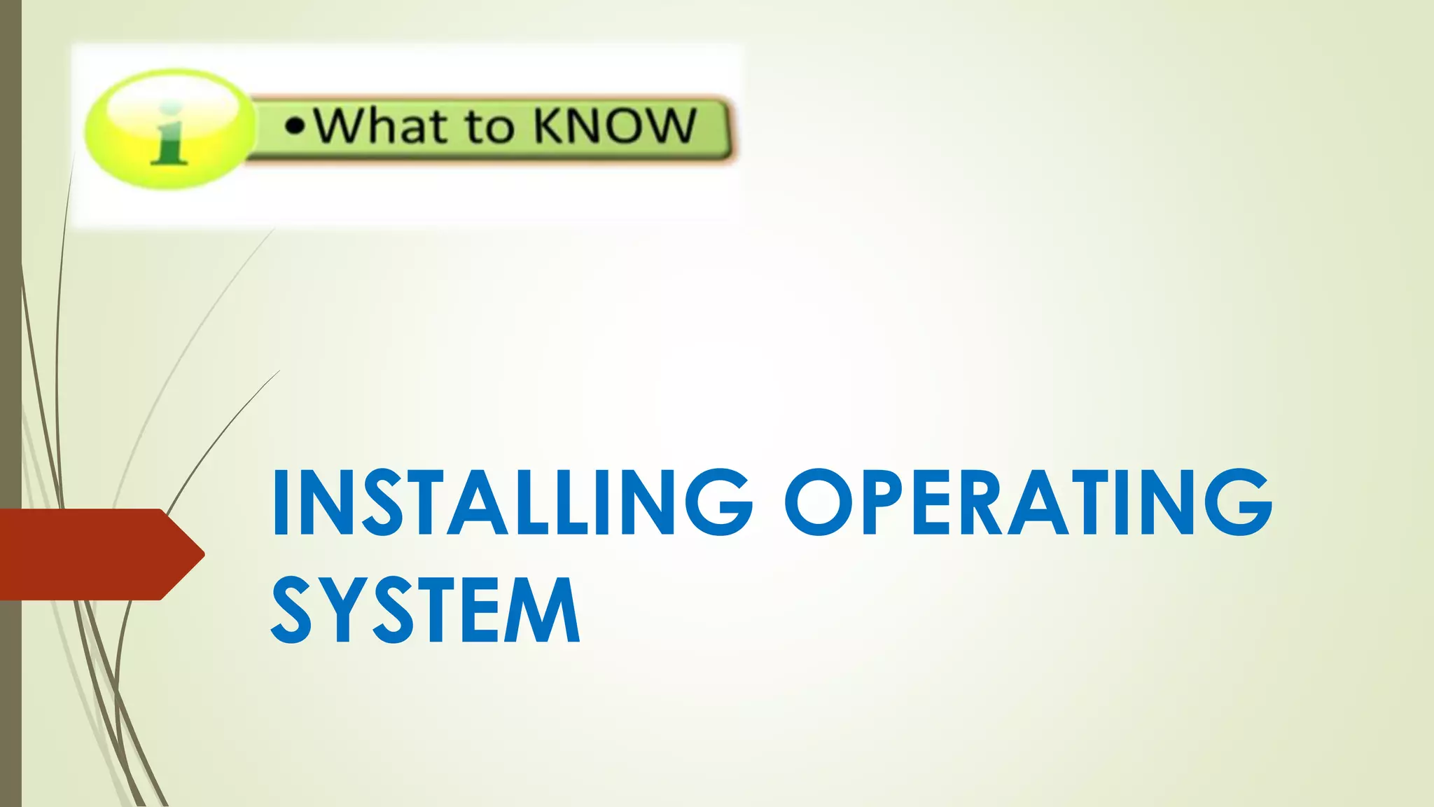 2nd lesson installing operating system | PPTX | Operating Systems ...