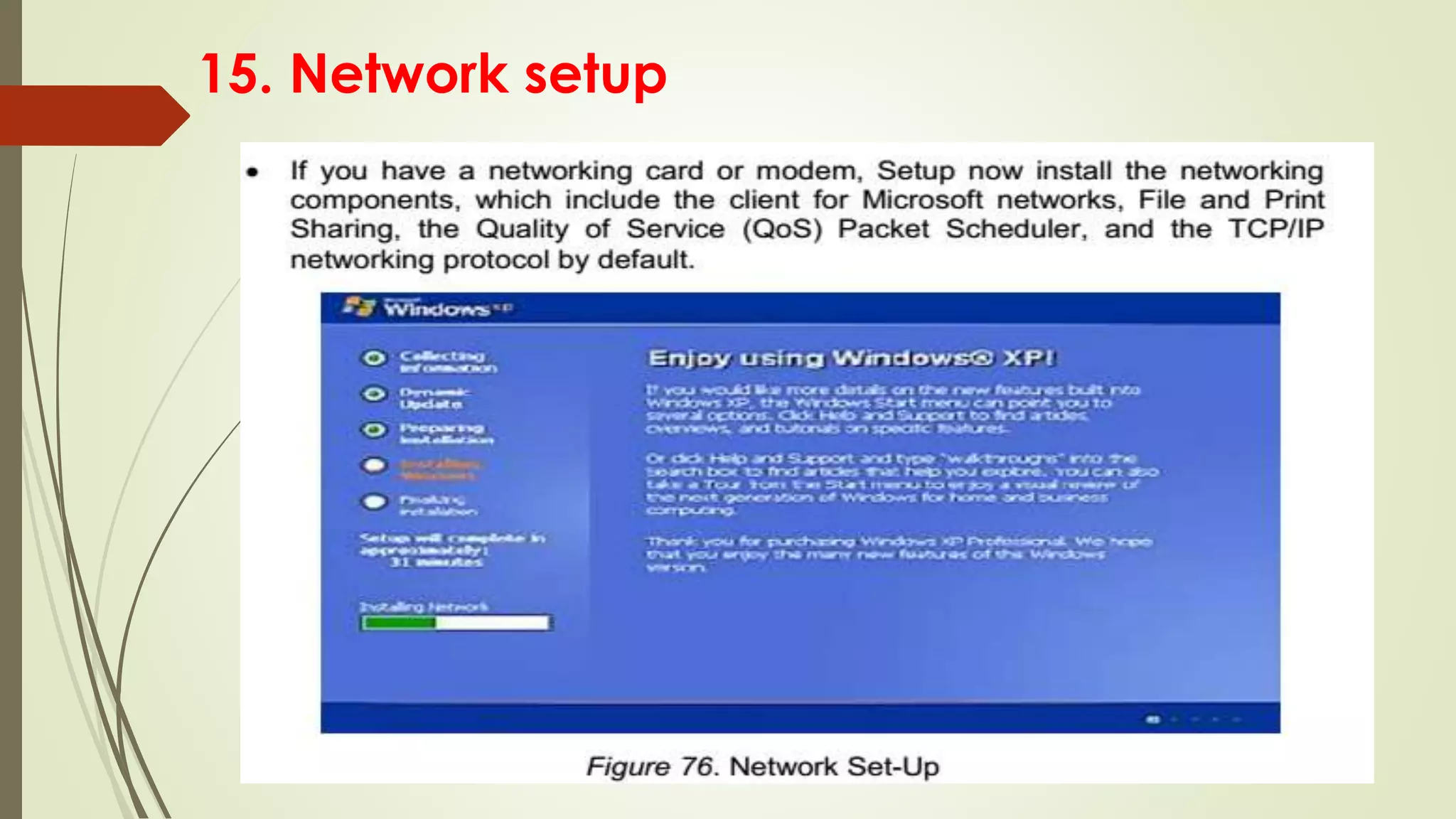 15. Network setup
 
