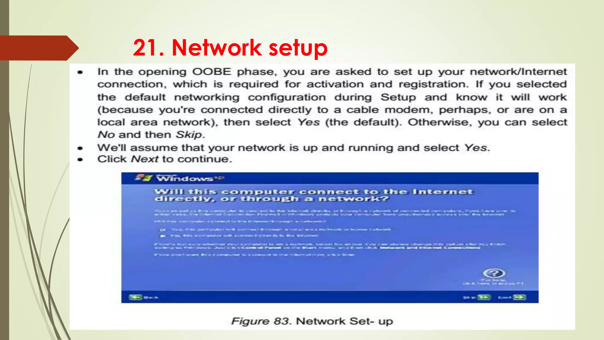 21. Network setup
 