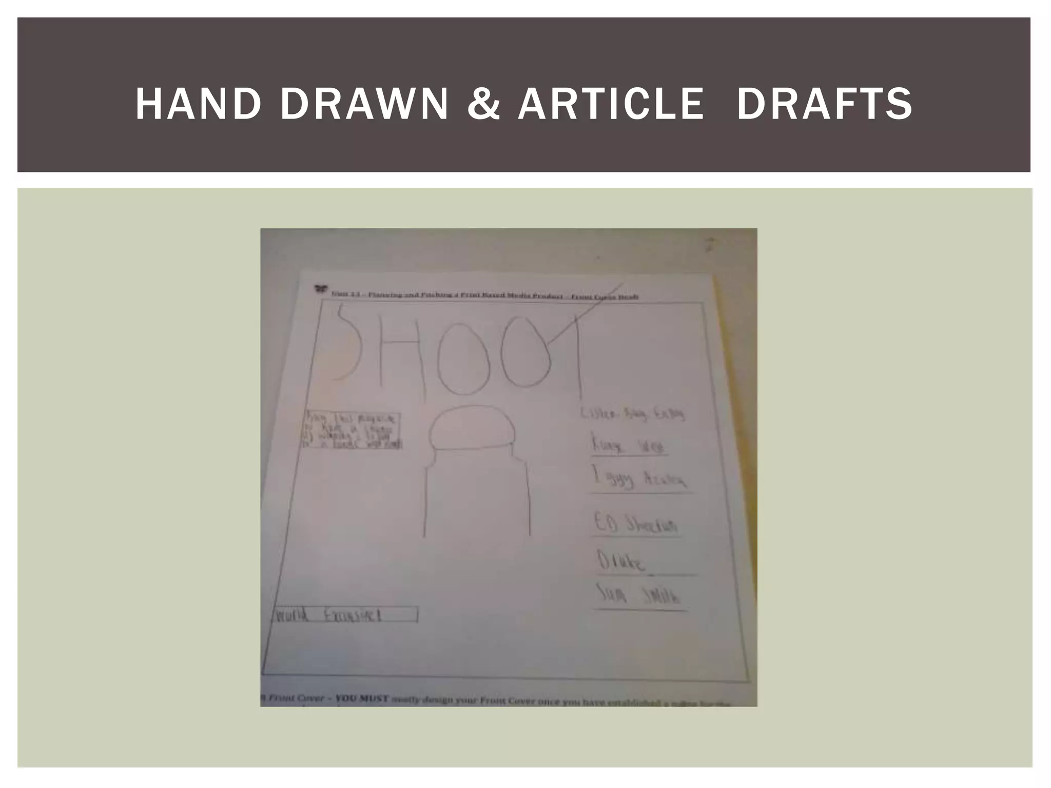 HAND DRAWN & ARTICLE DRAFTS
 