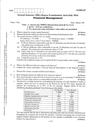Mba Question Papers 2nd Semester MBA (Jun-2016) Question Papers | PDF