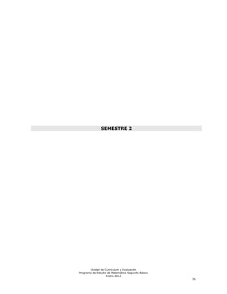 SEMESTRE 2




       Unidad de Currículum y Evaluación
Programa de Estudio de Matemática Segundo Básico
                   Enero 2012
                                                   76
 