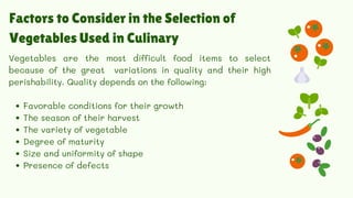 Favorable conditions for their growth
The season of their harvest
The variety of vegetable
Degree of maturity
Size and uni...