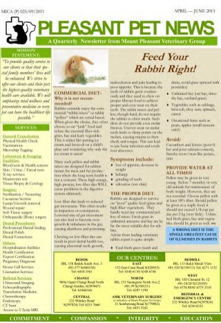2nd Quarterly Newsletter from Mount Pleasant Veterinary Group