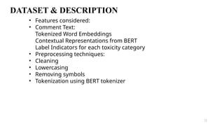 AI-Powered Multi-Label Toxic Comment Moderation System Using BERT | PPTX
