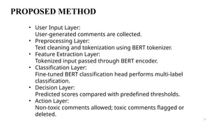 AI-Powered Multi-Label Toxic Comment Moderation System Using BERT | PPTX