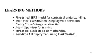 AI-Powered Multi-Label Toxic Comment Moderation System Using BERT | PPTX