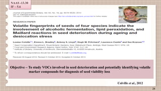 FINGERPRINTING OF VOLATILE ORGANIC COMPOUNDS FOR ASSESSMENT OF SEED ...