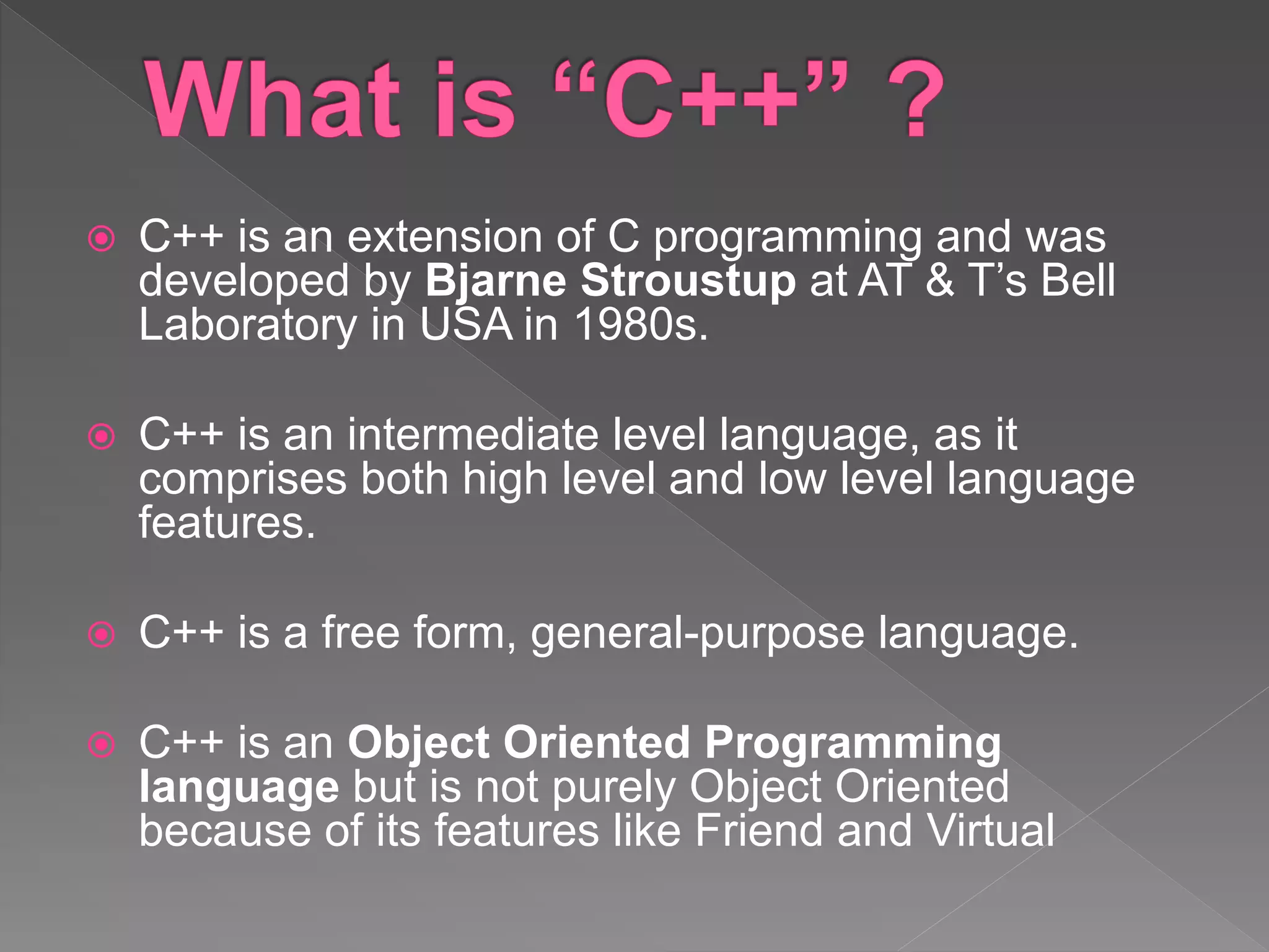 Introduction to C++ Programming | PPTX