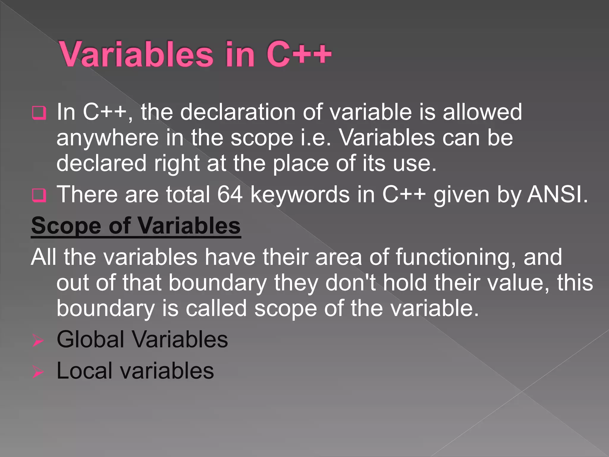 Introduction to C++ Programming | PPTX
