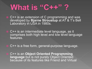 Introduction to C++ Programming | PPTX