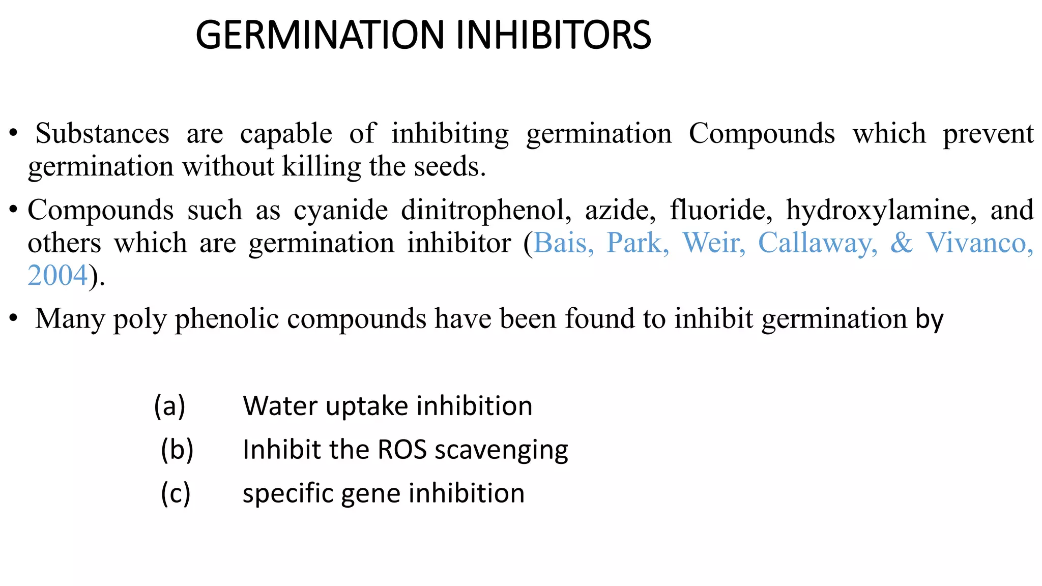polyphenolic compound as seed germination inhibitor | PPT