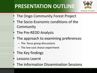 Poverty and sustainable development impacts of REDD architecture ...