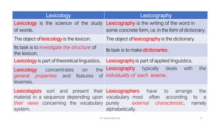 Second chapter of lexicography for university students | PDF