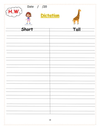 18
Short Tall
H.W
 