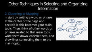Selecting Informations Selecting
