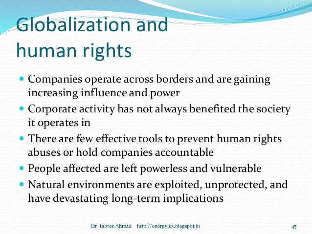 Globalization Affect Human Rights