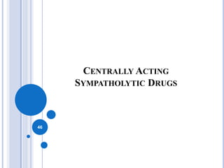 CENTRALLY ACTING
SYMPATHOLYTIC DRUGS
46
 