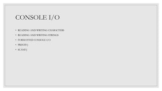 Console I/o & basics of array and strings.pptx