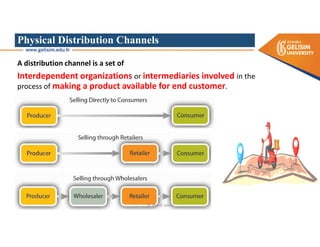 Physical Distribution Channels
A distribution channel is a set of
Interdependent organizations or intermediaries involved in the
process of making a product available for end customer.
Dr. Mehdi Safaei
 
