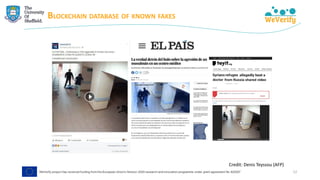 BLOCKCHAIN DATABASE OF KNOWN FAKES
12
Credit: Denis Teyssou (AFP)
 