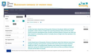 BLOCKCHAIN DATABASE OF KNOWN FAKES
14
 