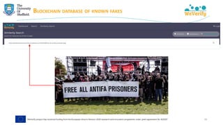 BLOCKCHAIN DATABASE OF KNOWN FAKES
16
 