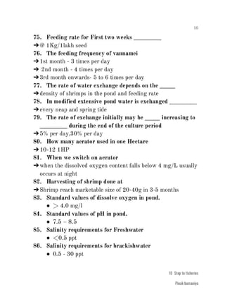 FISHERIES QUESTION BANK (4th sem)