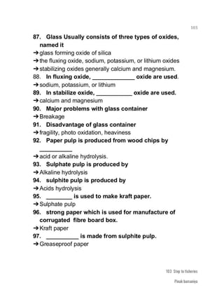 FISHERIES QUESTION BANK (4th sem)