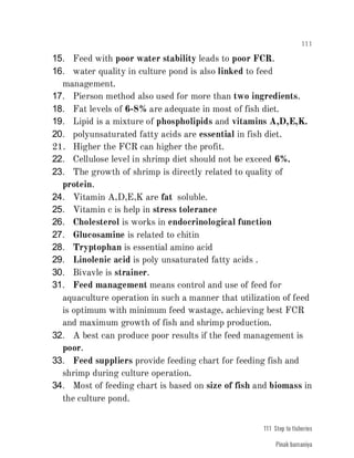 FISHERIES QUESTION BANK (4th sem)