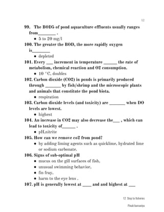 FISHERIES QUESTION BANK (4th sem)