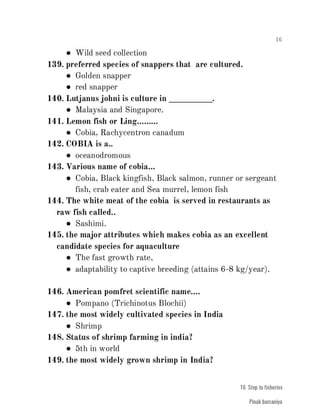 FISHERIES QUESTION BANK (4th sem)