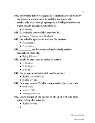 FISHERIES QUESTION BANK (4th sem)