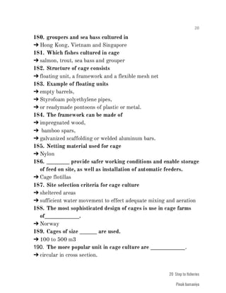 FISHERIES QUESTION BANK (4th sem)
