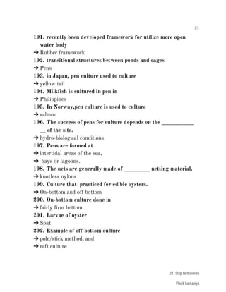 FISHERIES QUESTION BANK (4th sem)