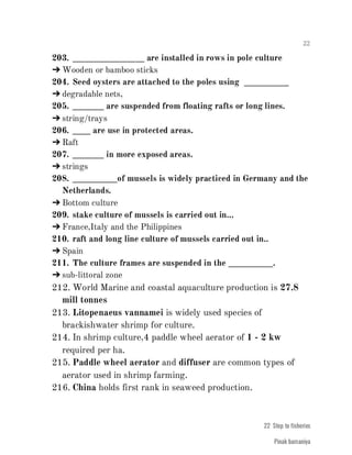 FISHERIES QUESTION BANK (4th sem)