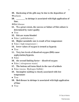 FISHERIES QUESTION BANK (4th sem)